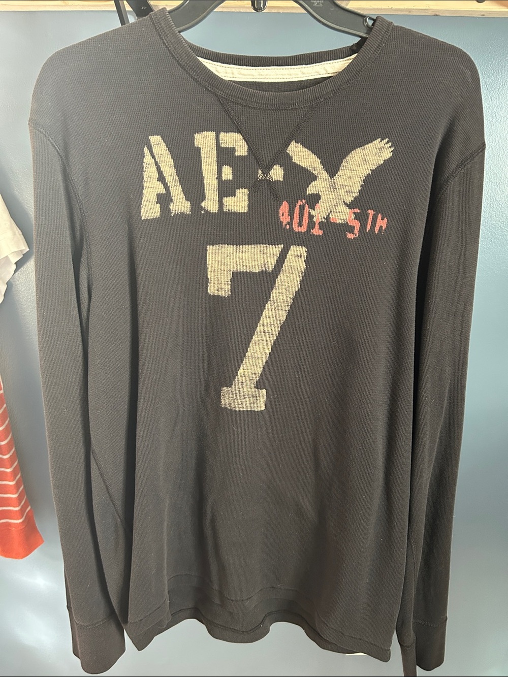 American Eagle Outfitters Black Crewneck Pullover with Subtle Accent